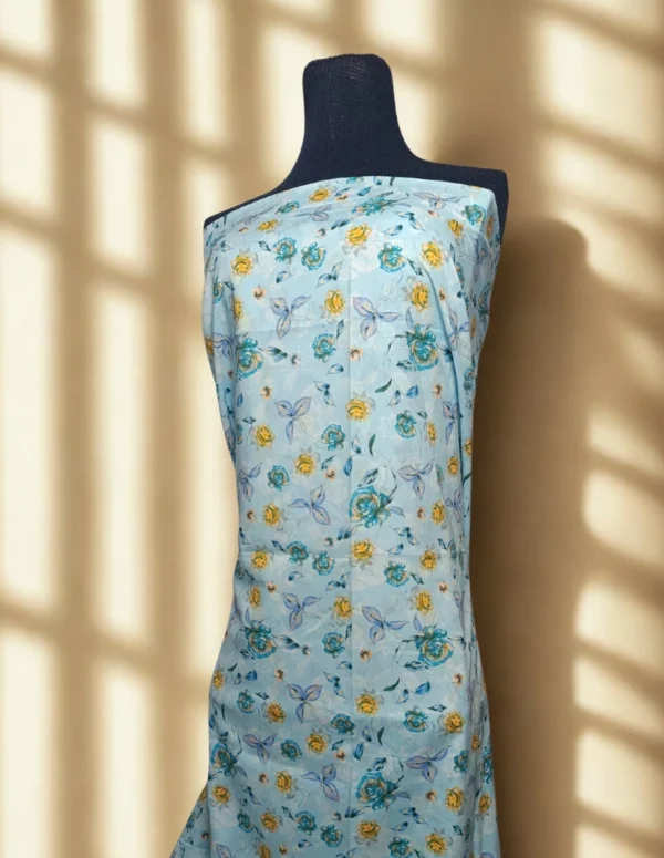 Aqua Flora - 2PC Digital Printed Unstitched